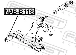 Bloco silencioso dianteiro do braço oscilante inferior para Nissan Sunny I B11