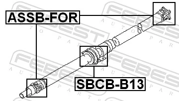 SBCBB13 Febest Rolamento suspenso da junta universal