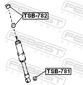  Bloco silencioso de amortecedor traseiro Toyota Land Cruiser 80 SUV (J8) (1990 - 1998) 80