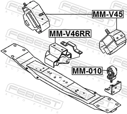 MMR319623 Mitsubishi Coxim (suporte) traseiro de motor