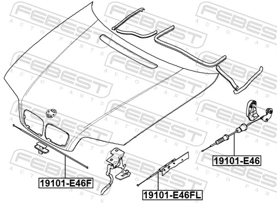 Cabo de abertura da capota para BMW 3 E46