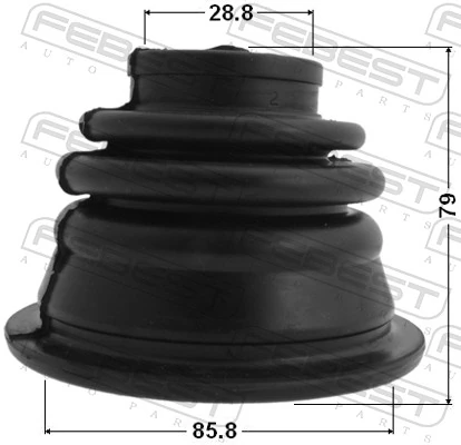 241501LH Febest Bota de proteção interna esquerda de junta homocinética do semieixo dianteiro