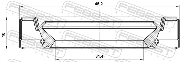 95GEY33451010X Febest Bucim da caixa de transferência, da árvore primária