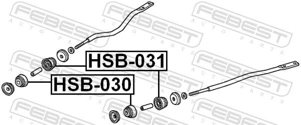 HSB030 Febest Bucha dianteira da barra radial dianteira
