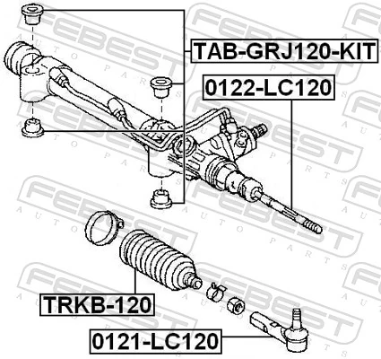 Compre Bota de proteção do mecanismo de direção (de cremalheira) Toyota Land Cruiser 