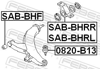 Bloco silencioso dianteiro do braço oscilante inferior para Subaru Forester I S10, SF
