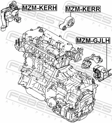 MZMKERH Febest Coxim (suporte) direito de motor