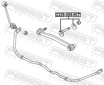 2329009KIT Febest Parafuso de fixação do braço oscilante inferior traseiro, interno