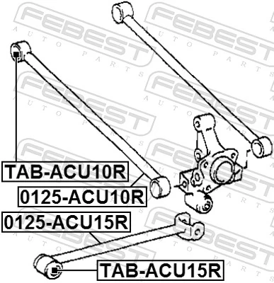TABACU10R Febest Bloco silencioso da barra Panhard (de suspensão traseira)