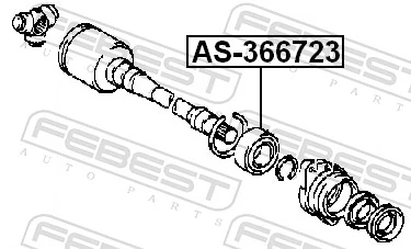AS366723 Febest Rolamento suspenso do semieixo dianteiro