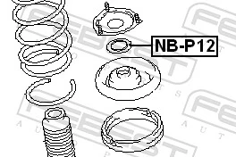 NBP12 Febest Rolamento de suporte do amortecedor dianteiro