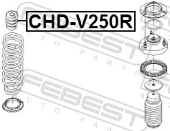 CHDV250R Febest Pára-choque (grade de proteção) de amortecedor traseiro
