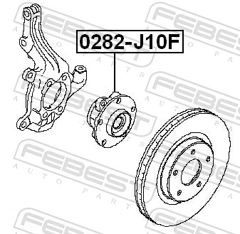 0282J10F Febest Cubo dianteiro