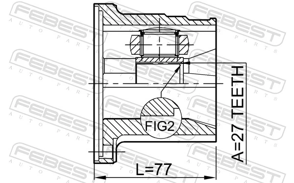 0211FX35LH Febest Junta homocinética interna dianteira esquerda