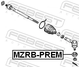 MZRBPREM Febest Bota de proteção da ponta de direção