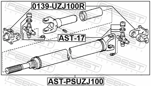 0139UZJ100R Febest Flange dianteiro da junta universal