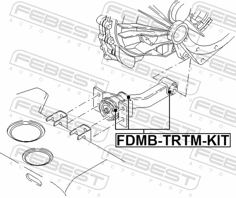 FDMBTRTMKIT Febest Bloco silencioso de suporte de coxim traseiro de motor