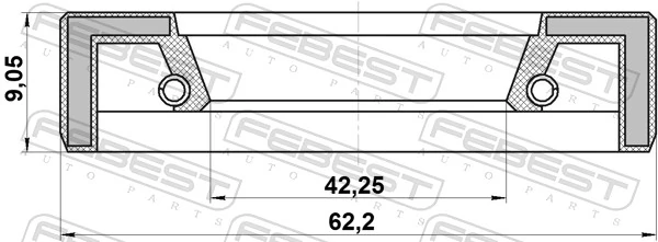 AC2775F0 NOK Vedação interna de cubo traseiro