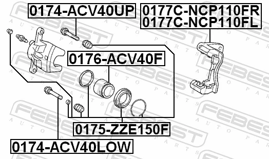 0177CNCP110FR Febest Braçadeira do freio de suporte dianteiro