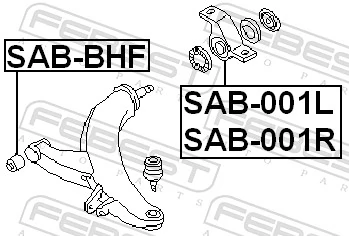 SAB001R Febest Bloco silencioso dianteiro do braço oscilante inferior