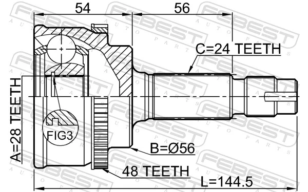 Compre T281A60 NPS Junta homocinética externa dianteira