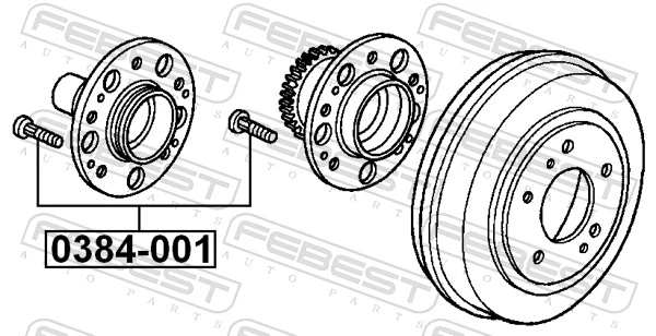 0384001 Febest Prego de roda traseiro