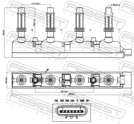18640003 Febest Bobina de ignição