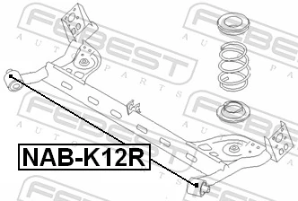NABK12R Febest Bloco silencioso de viga traseira (de plataforma veicular)