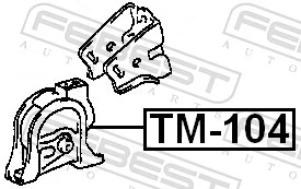 TM104 Febest Coxim (suporte) dianteiro de motor