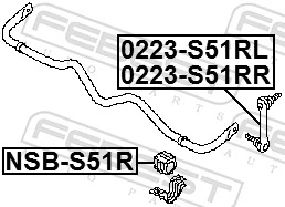 NSBS51R Febest Bucha de estabilizador traseiro