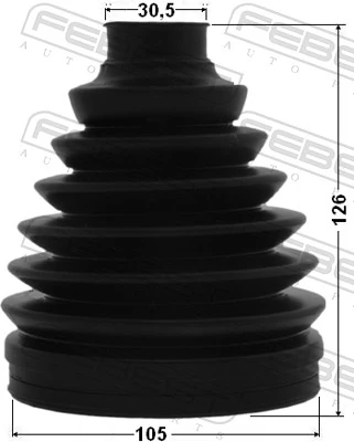 0117PGRJ150 Febest Bota de proteção externa de junta homocinética do semieixo dianteiro