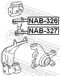 NAB327 Febest Bloco silencioso dianteiro do braço oscilante superior