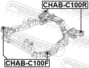 CHABC100F Febest Bloco silencioso (coxim) de viga dianteira (de plataforma veicular)