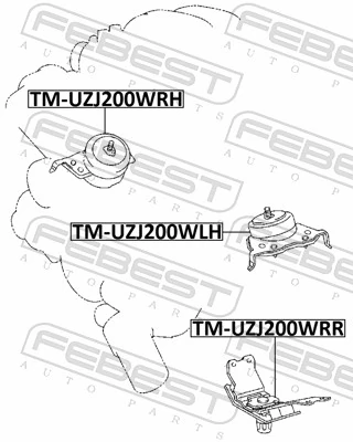 Coxim de transmissão (suporte da caixa de mudança) para Toyota Land Cruiser  J200