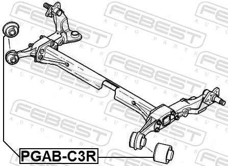 Bloco silencioso de viga traseira (de plataforma veicular) para Citroen C3 I FC