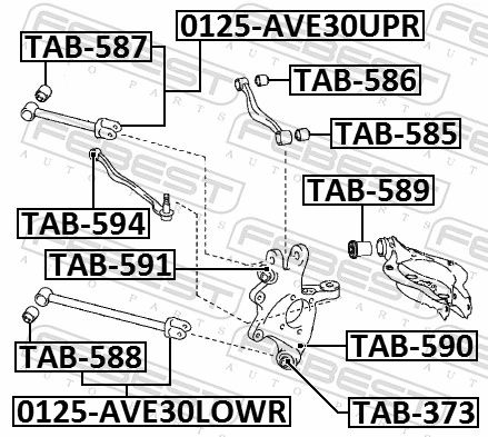 TAB589 Febest Bloco silencioso do braço oscilante inferior traseiro