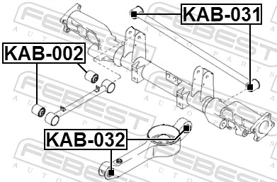 KAB031 Febest Bloco silencioso da barra Panhard (de suspensão traseira)