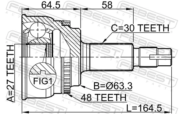 Junta homocinética externa dianteira para Lexus IS  E1