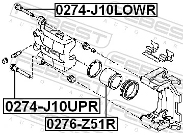 0276Z51R Febest Pistão de suporte do freio traseiro