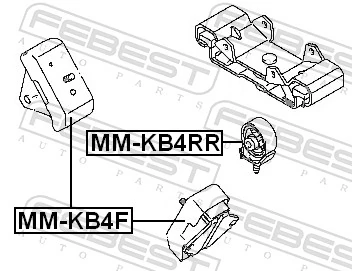 MMKB4F Febest Coxim (suporte) esquerdo/direito de motor