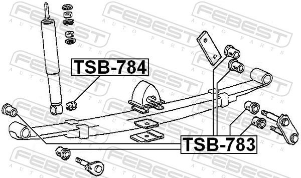 Bloco silencioso de amortecedor traseiro Mitsubishi L 200 IV KA, KB