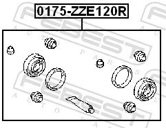  Kit de reparação de suporte do freio traseiro Toyota Corolla VERSO monovolume (E12J) (2001 - 2004) VERSO