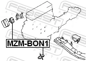 MZMBON1 Febest Coxim (suporte) dianteiro de motor