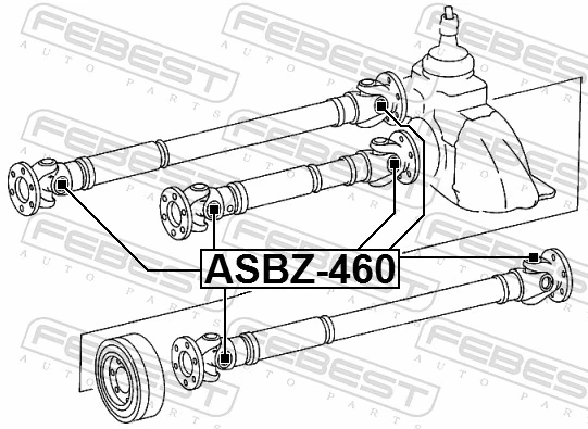 ASBZ460 Febest Cruzeta da junta universal traseira