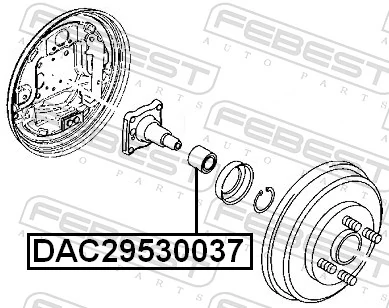DAC29530037 Febest Rolamento de cubo traseiro