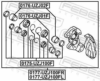 Kit de reparação de suporte do freio dianteiro Toyota Land Cruiser 100 J10