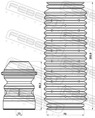 Pára-choque (grade de proteção) de amortecedor traseiro + bota de proteção BMW X5  E53