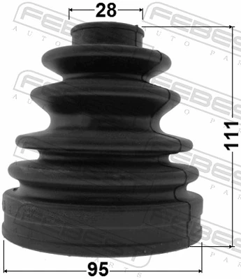 0117KDN165 Febest Bota de proteção externa de junta homocinética do semieixo dianteiro