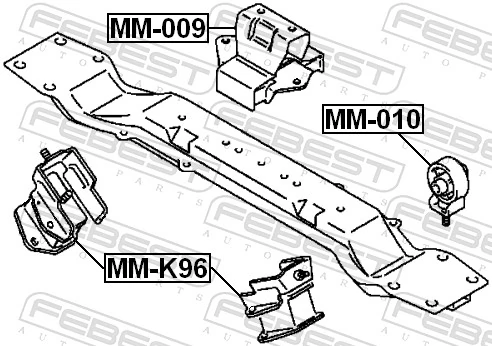 Compre Coxim de transmissão (suporte da caixa de mudança) Mitsubishi L 200 3