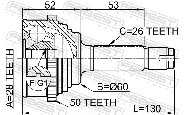 Junta homocinética externa dianteira para Honda Civic VII EU, EP, EV
